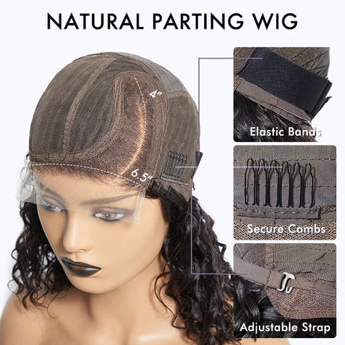 10 inch Bouncy Left C Part Loose Wave Glueless Minimalist HD Lace Wig Ready To Go