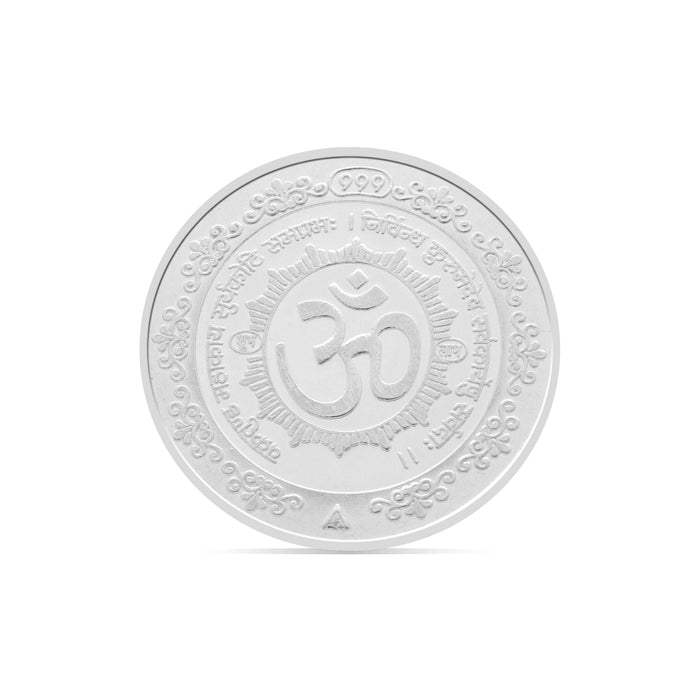 100 gms Ganesha Om Silver Coin