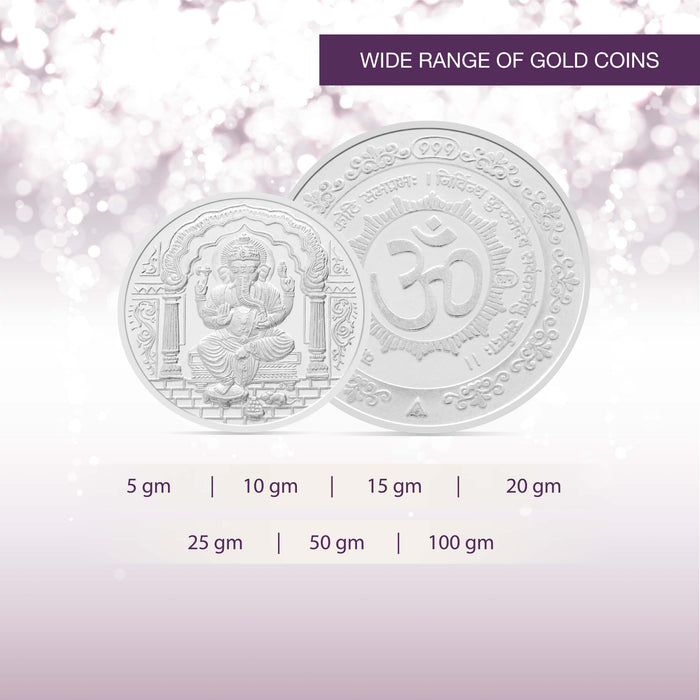 100 gms Ganesha Om Silver Coin