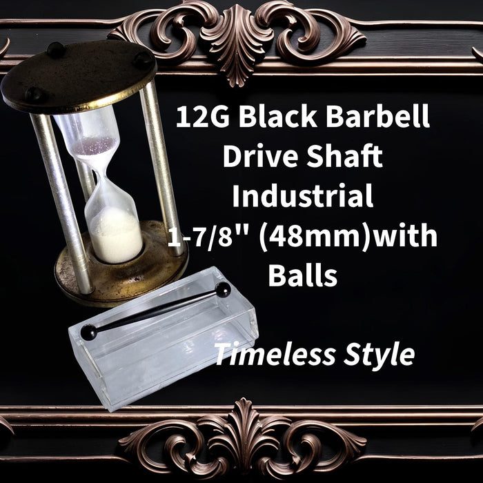 12G Black Barbell Anodized Titanium Drive Shaft Industrial 48mm