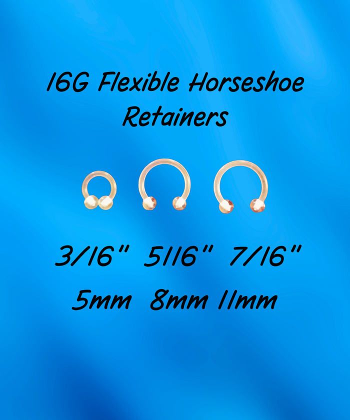 14G 16G Clear Flexible Horseshoe Retainer | Medical-Grade Acrylic Piercing Retainer