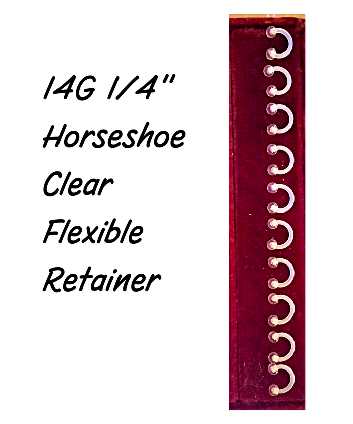 14G 16G Clear Flexible Horseshoe Retainer | Medical-Grade Acrylic Piercing Retainer