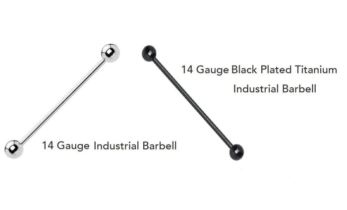 14G Surgical Steel Industrial Barbell for Scaffold Piercings (2")