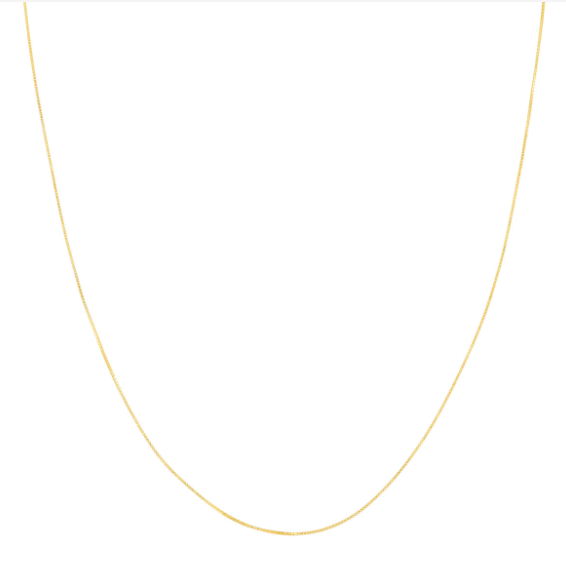 16" 10k YG 0.55mm Box Chain w/ Lobster Clasp
