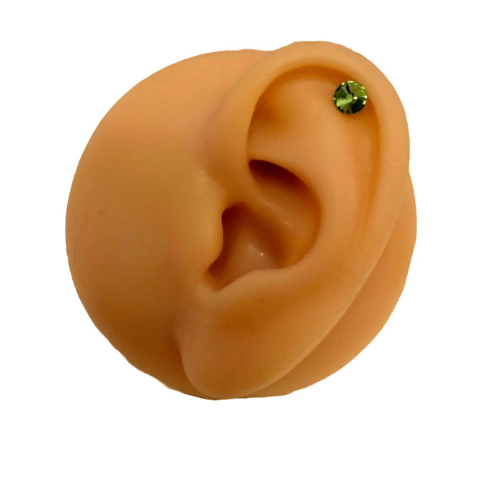 16G CZ Helix Stud: 5mm Ball Closure, 316L Brilliant CZ Shine