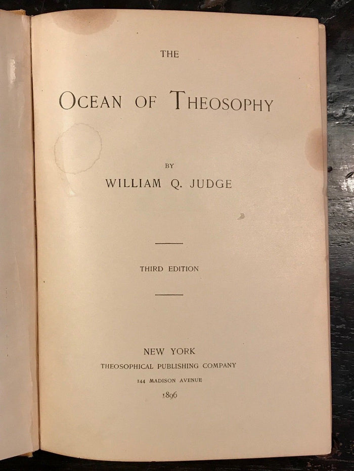 1896 - THE OCEAN OF THEOSOPHY - WILLIAM JUDGE - Theosophy Blavatsky Occult