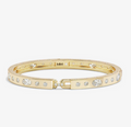 18K Gold Plated Ashley Sunset Lock Cuff in White CZ by Melinda Maria