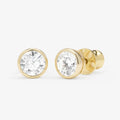 18K Gold Plated Baroness 6mm Studs in White Diamondettes by Melinda Maria