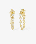 18K Gold Plated Not Your Basic Soft Hoop Earrings in White Diamondettes by Melinda Maria