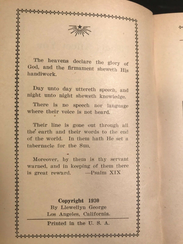 1930 LLEWELLYN GEORGE - HOW PLANETS AFFECT YOU: PLANETARY VIBRATIONS - ASTROLOGY