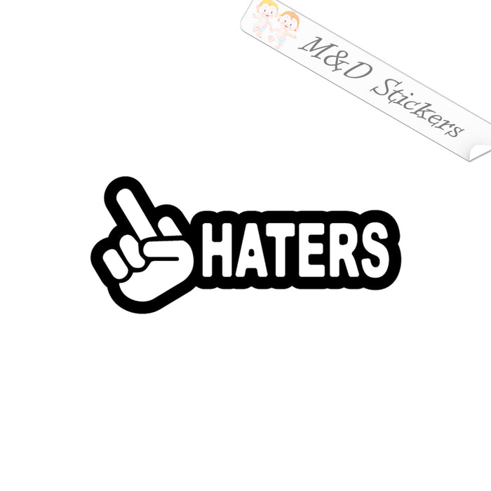 2x F*ck Haters Vinyl Decal Sticker Different colors & size for Cars/Bikes/Windows
