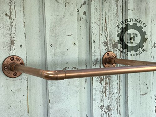 35" Copper Clothing Rack Steampunk Style Decor Garment Rack Industrial Pipe Rack Pipe Clothing Rack Industrial Rack Store Furniture