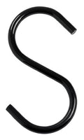 4" Black S Hooks Pack of 10
