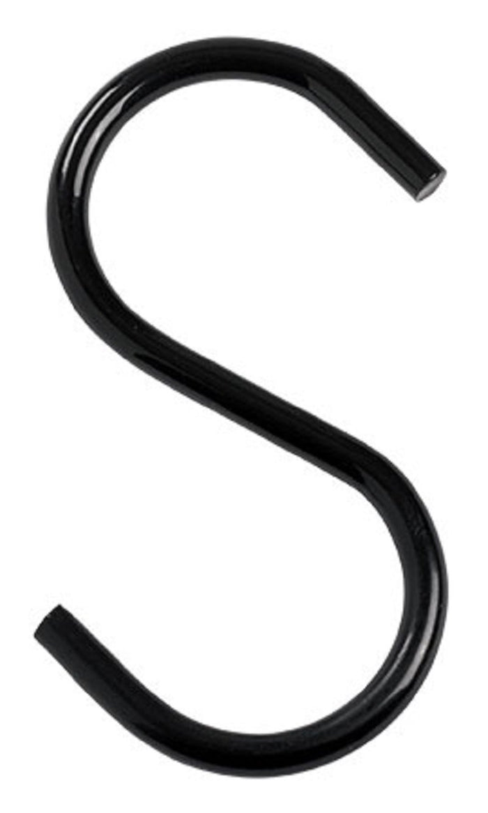 4" Black S Hooks Pack of 10