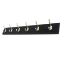 4 Inch Wide Brown Rail/Rack with 1 Heavy Duty Satin Nickel Coat and Hat Hook, Entryway Rack/ Bathroom Towel Hanger, Made in USA