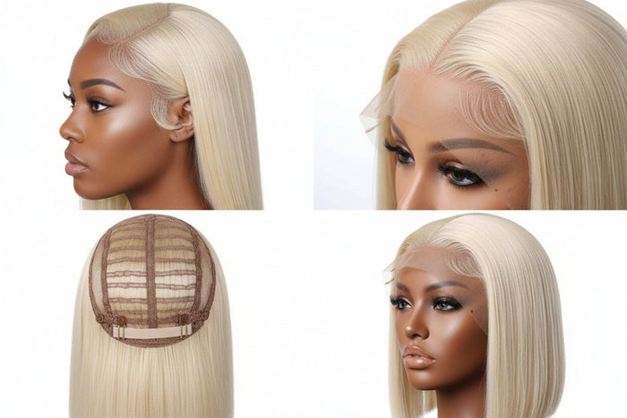 613 Blonde Short Bob Wig Straight | 13x4 Lace Front Bob Wig | 100% Human Hair - The PM Edit