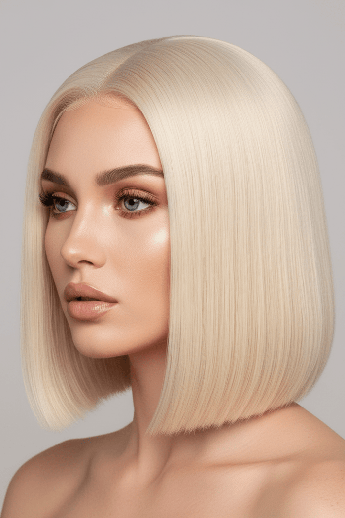 613 Blonde Short Bob Wig Straight | 13x4 Lace Front Bob Wig | 100% Human Hair - The PM Edit