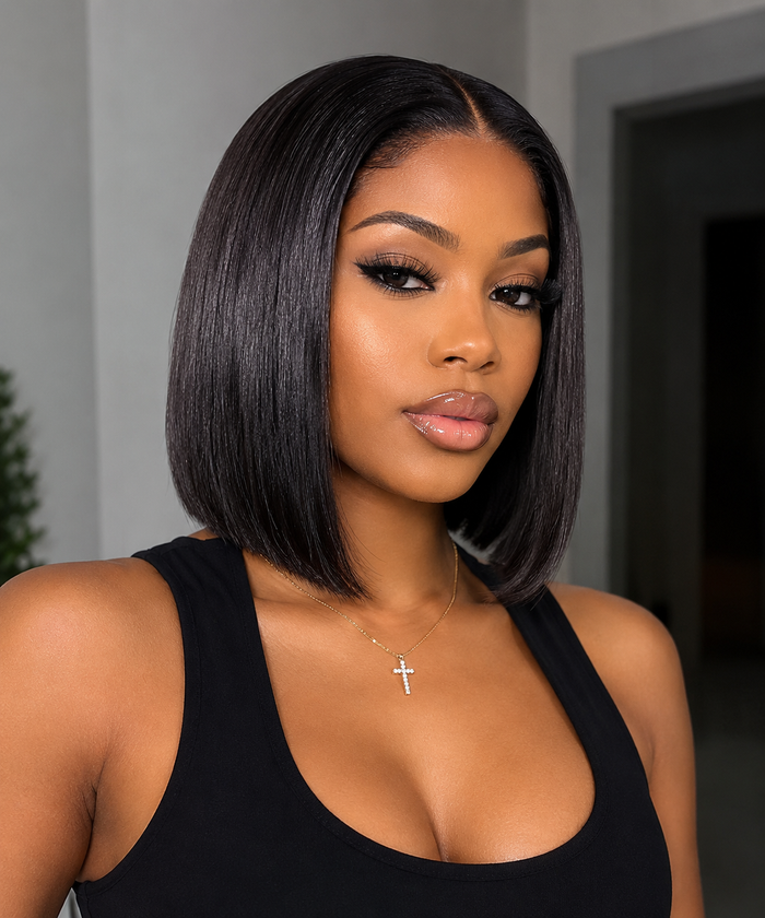 8 inch 5x5 HD lace front bob wig | 250% Density | 100% Human Hair