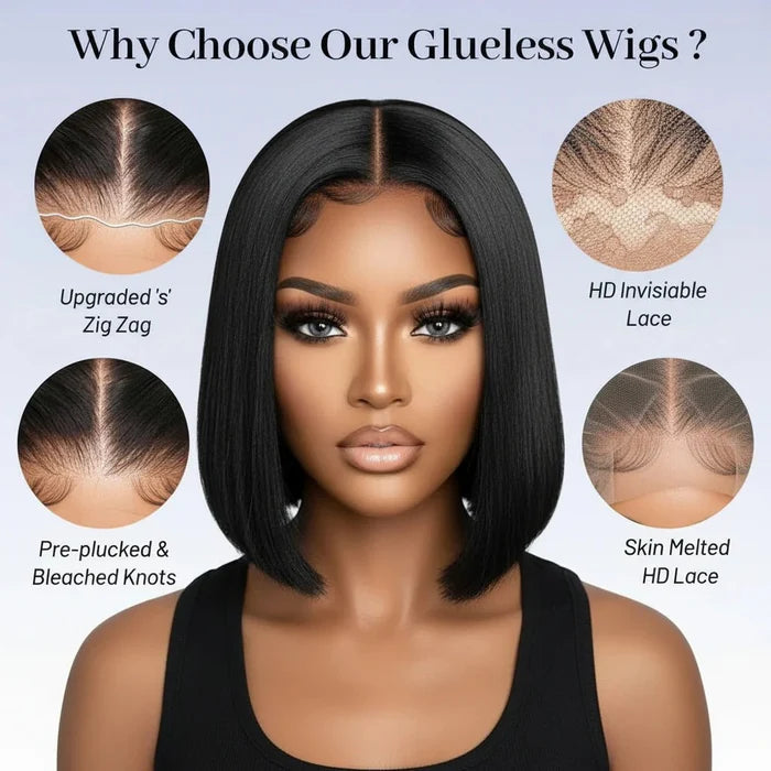 8 inch 5x5 HD lace front bob wig | 180% Density | 100% Human Hair - The PM Edit