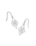 Abbie Rhodium Plated Crystal Drop Earrings in Neutral mix by Kendra Scott