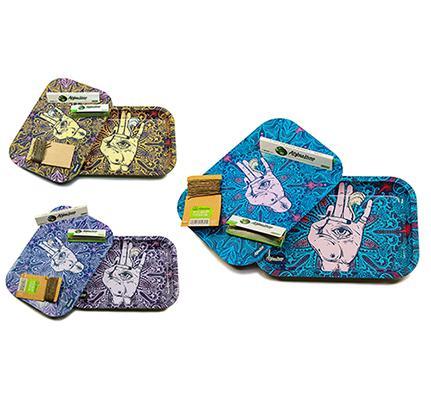Afghan Hemp Rolling Tray Kit with Magnetic Lid - INHALCO