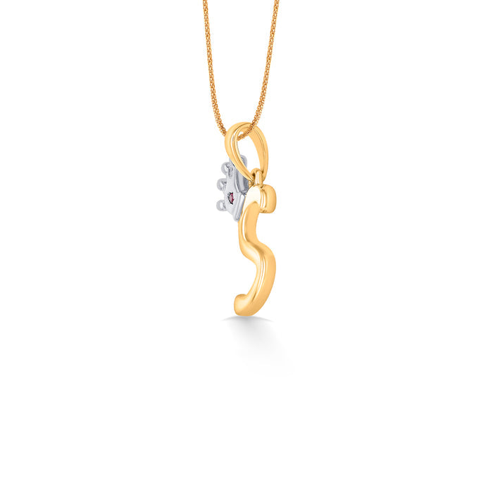 Alphabate S Yellow Gold Pendant For Women