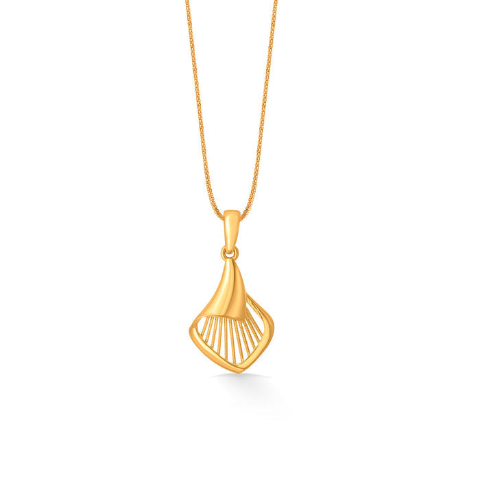 Amber Rhombus Classic Gold Pendant