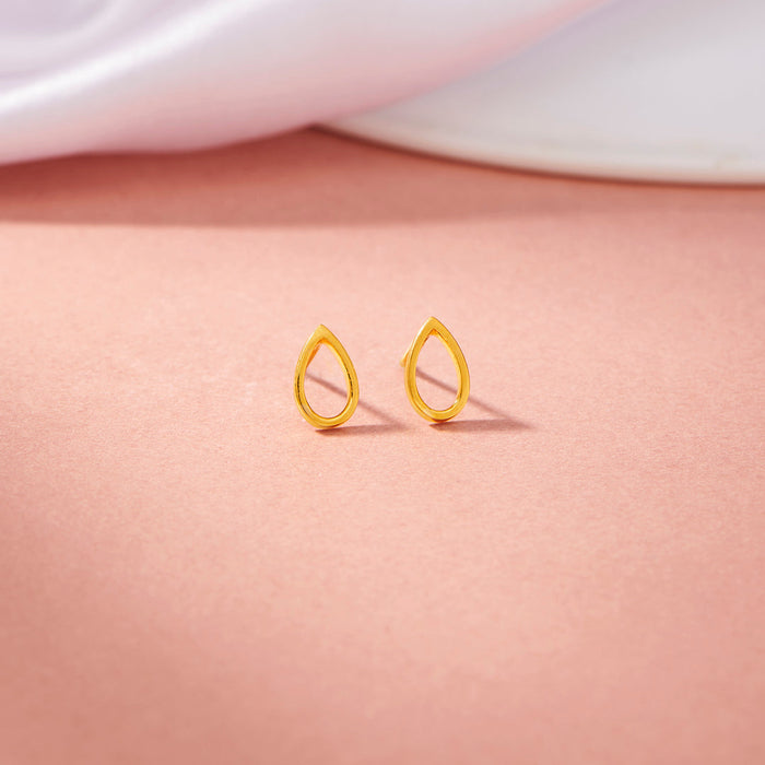 Amber Veil Stud Gold Earring