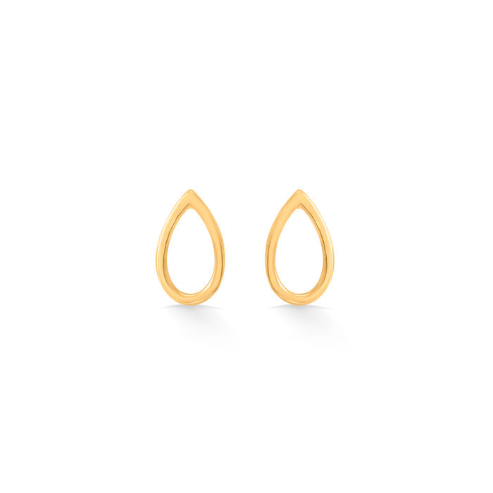 Amber Veil Stud Gold Earring
