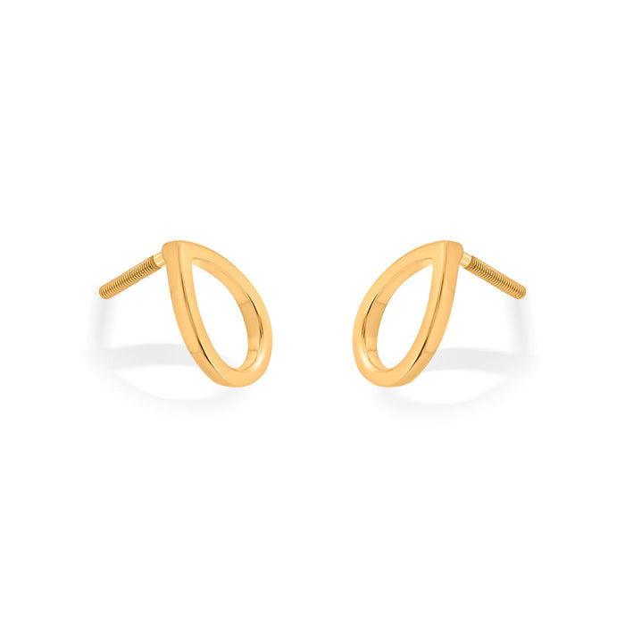 Amber Veil Stud Gold Earring