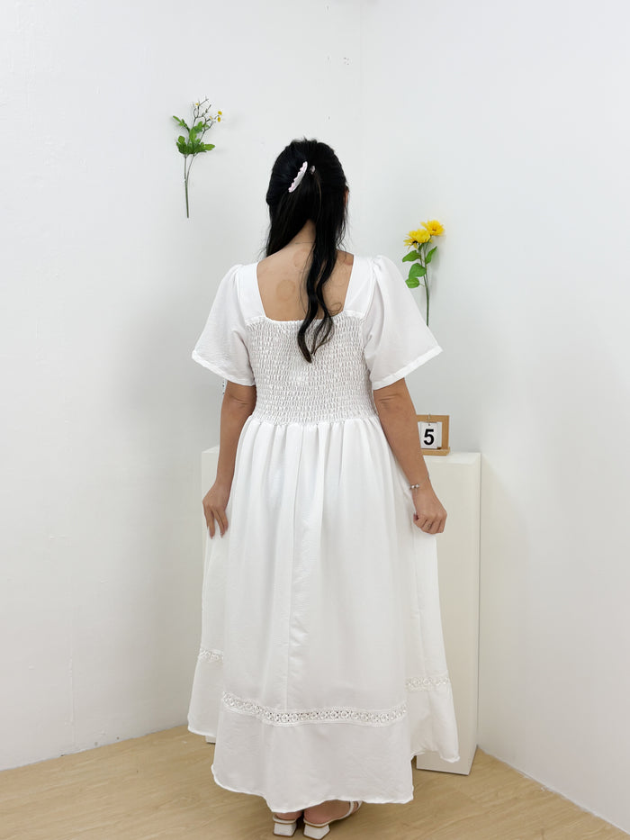 Angelic Lace Maxi Dress (White)