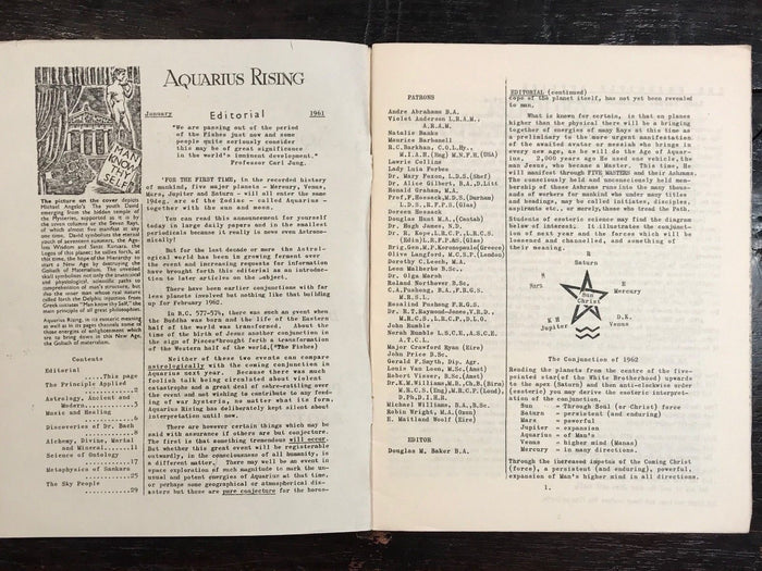 AQUARIUS RISING - LOT of VINTAGE MAGAZINES JOURNALS, 1950s-60s, ASTROLOGY OCCULT