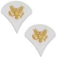 Army Chevron: Specialist 4 - gold embroidered on white, small