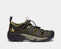 Keen Arroyo II hiking sandals in brown and olive with breathable mesh panels, secure lace system, and durable rubber outsole, side view.
