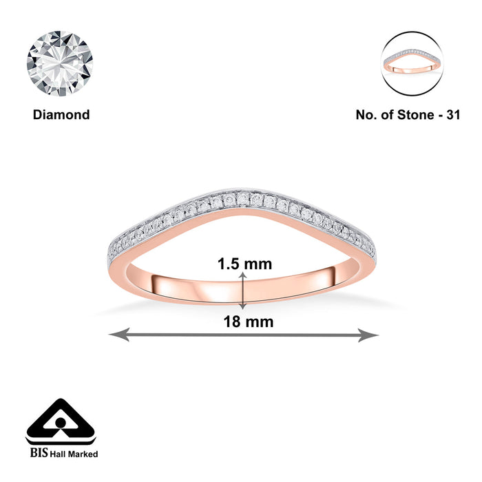 Aura Belle Casual Rose Gold Diamond Ring