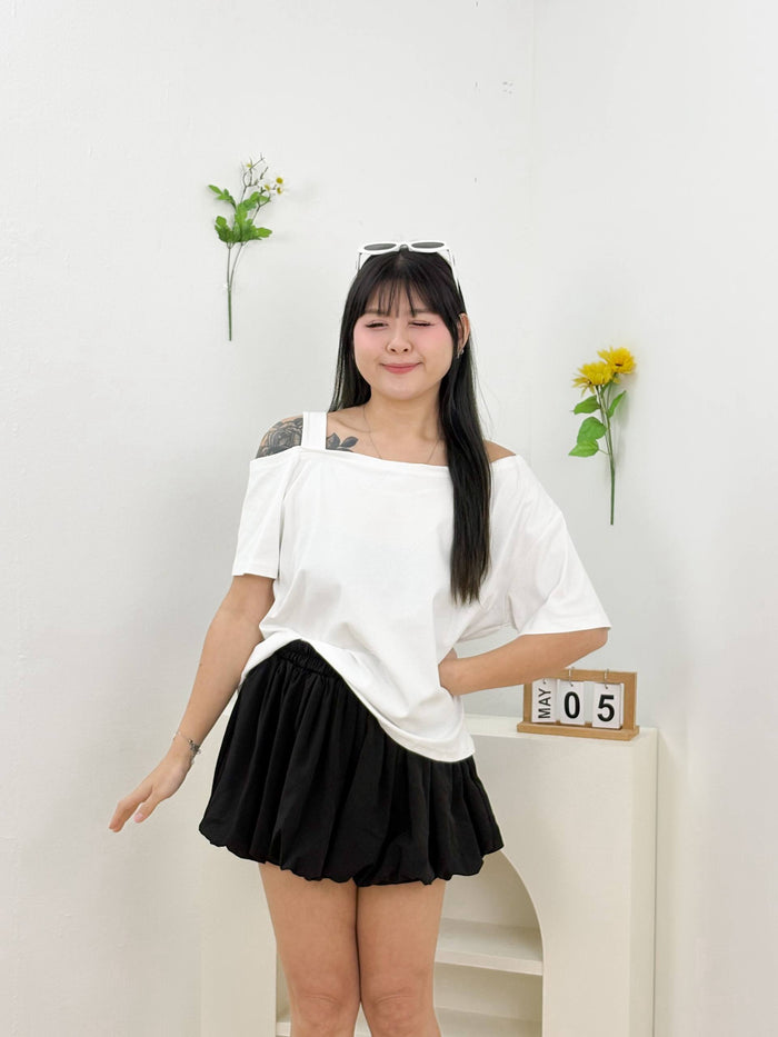Avril One Shoulder Top (White)