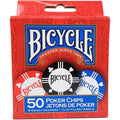 Bicycle 1006264 50 Casino Quality Poker Chips, Red, White And Blue