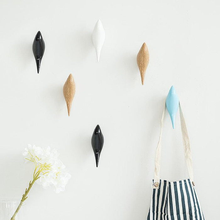 Bird Shape 3D Wall Hooks Resin Bird Decoration Coat Towel Hook Single Wall Hanger