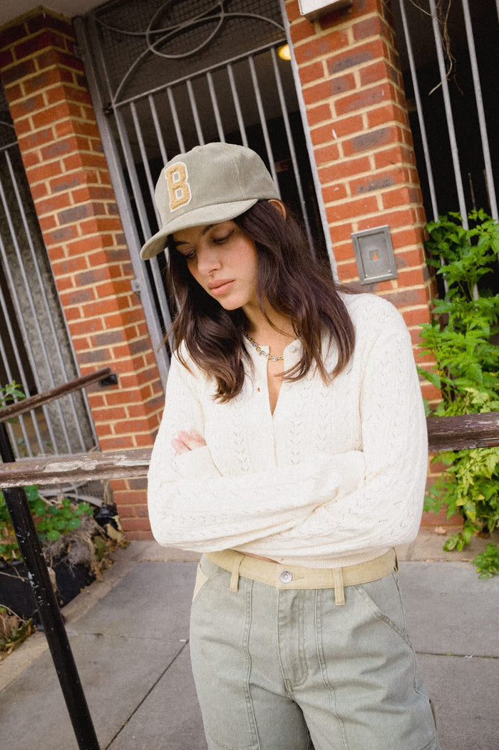 Unisex Big B Adjustable Hat in the color Dark Olive Corduroy - Women's Lifestyle 2.0