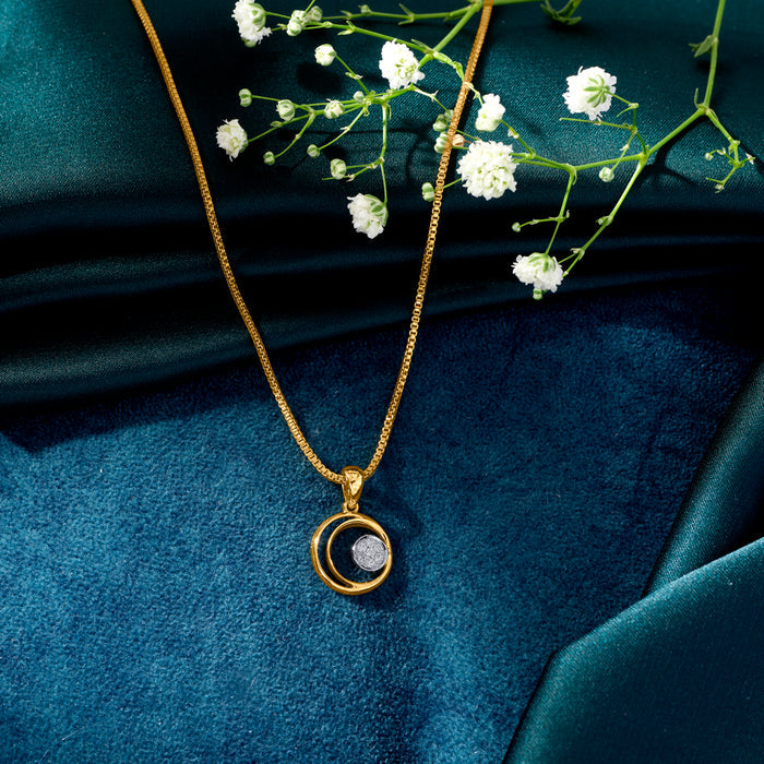 Blessed Circles Classic Gold and Diamond Pendant for Women
