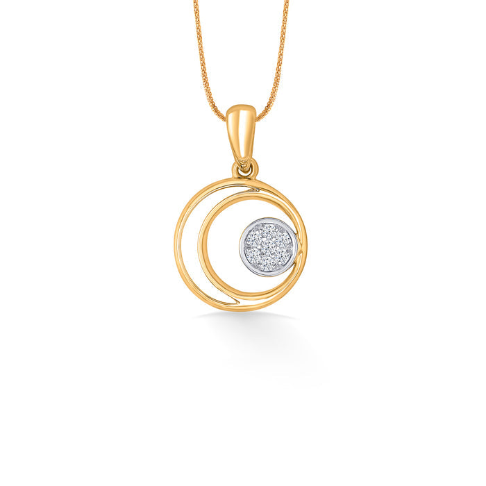 Blessed Circles Classic Gold and Diamond Pendant for Women