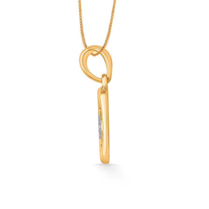 Blessed Circles Classic Gold and Diamond Pendant for Women