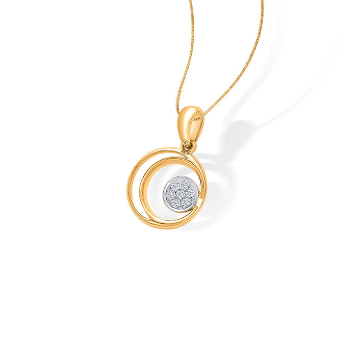 Blessed Circles Classic Gold and Diamond Pendant for Women