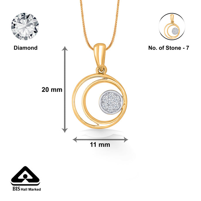 Blessed Circles Classic Gold and Diamond Pendant for Women