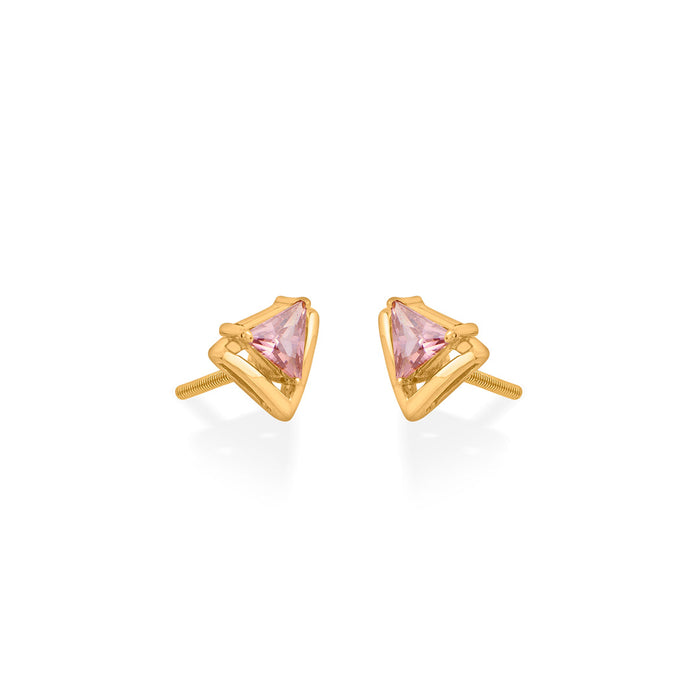 Blush Trigon Stud Gold Earring