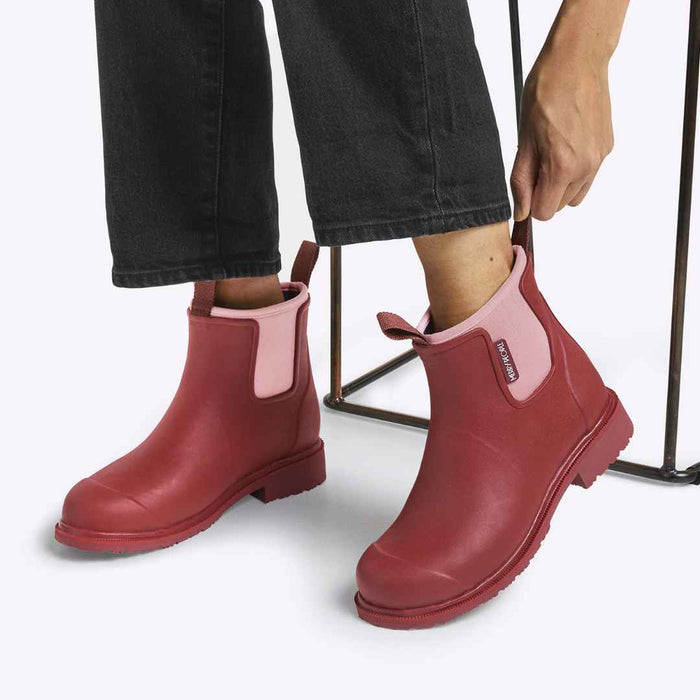 Bobbi Red Wellington Boot // Beetroot & Light Pink [Retired]