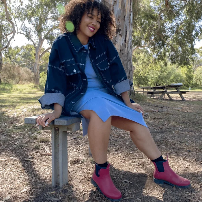 Bobbi Wellington Boot // Magenta & Navy [Retired]