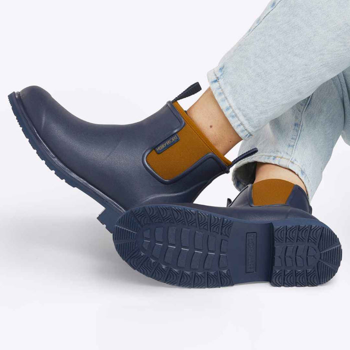 Bobbi Wellington Boot // Oxford Blue & Tan [Retired]