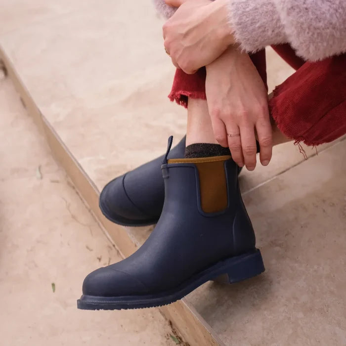 Bobbi Wellington Boot // Oxford Blue & Tan [Retired]
