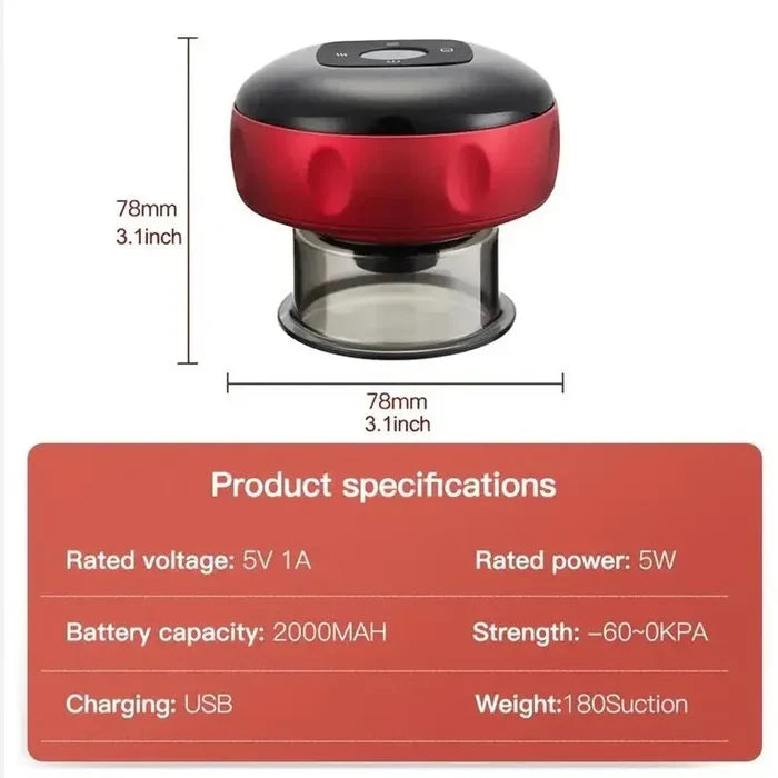 Body Scraping Massage Smart Electric Vacuum Cupping Heating Suction Cup Device Back Neck Arm Massger